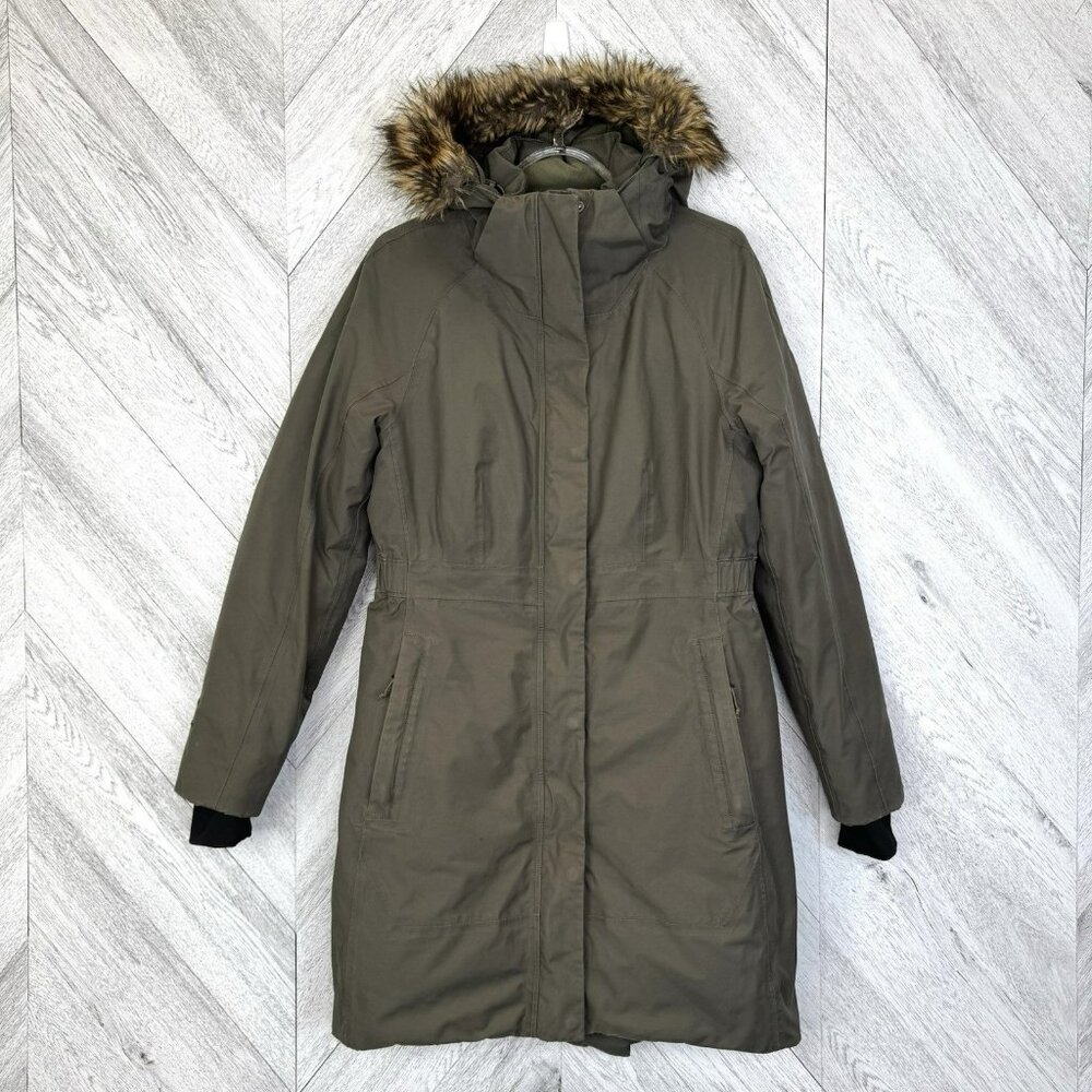 The North Face Olive Green Ski Parka with Faux Fur Hood